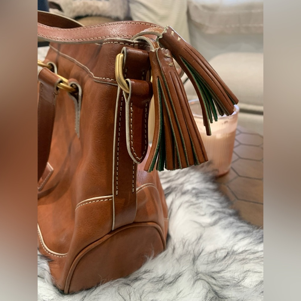 Dooney and Bourke Natural Florentine Leather Shopper Bag - Picture 2 of 8